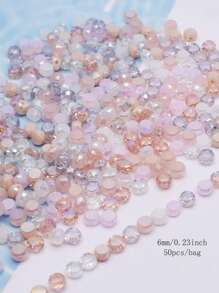 Mixed Color 30pcs 8mm/Bag Flat Round Faceted Glass Beads AB Color Disc-Shaped Glass Loose Beads For Jewelry Making DIY Bracelet Earring