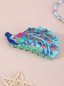 1 件超大亚克力时尚孔雀爪发夹，发夹，适合盘发，时尚发饰