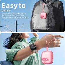 3 / Pro 2nd Gen 兼容保护壳，带锁扣，自动伸缩盖，全身保护，4 高透明软 TPU 材质蓝牙耳机壳，Pro 2 透明保护套 - 彩色 - 查看 7