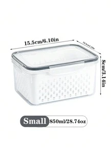 Multi-Functional Refrigerator Food Preservation Box, Large Capacity Sealed Fruit Storage Container With Drain Basket - Multicolor - View 5