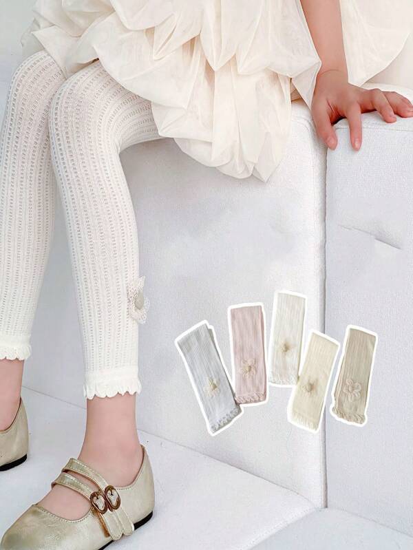 زوج من سراويل الأطفال البنات الشبكية، بنطلونات قصيرة رقيقة وقابلة للتنفس، جوارب مضادة للتكتل ومضادة للبعوض