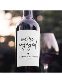 30pcs Wine Labels, Photo Wine Label Template, Minimalist Wedding Favor, Custom Wine Label, Personalized Gift, Wine Gift Label - Multicolor - View 6