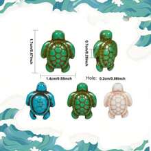 Multicolor Turquoise Beads Summer Ocean Animal Spacer Beads Jewelry Making DIY Spacer Beads Set For Beach Holiday Party Wedding Birthday Anniversary Valentine's Day Gift Accessories Graduation Back To School Gift Jewelry Making Supplies