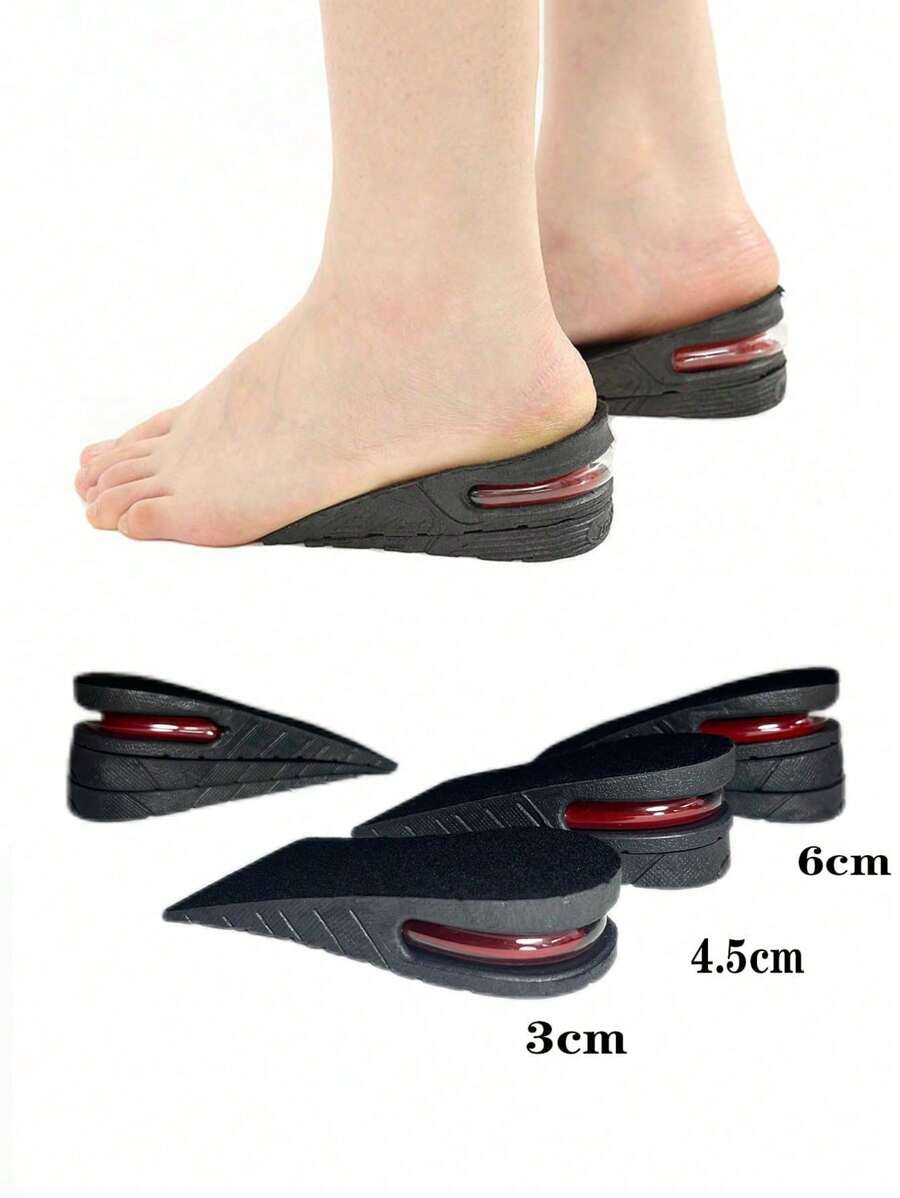 1 par de palmilhas de aumento de altura - elevação oculta, altura ajustável, almofada de pé de alto suporte, estilo de gênero aleatório entregue