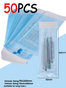 100 Pcs Nail Art Sterilization Bags 5 Sizes Self-Sealing Sterilization Pouches For Manicure Pedicure Tools Disposable Storage Bags For Tweezers Cuticle Pusher Scissors Nail Art Tool Sterilization Storage Bag - Multicolor - View 14