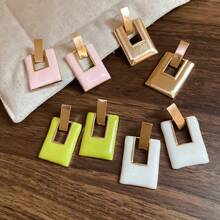 Andkiss 1 Pair Candy Color Teardrop Pendant Earrings, Suitable For Spring/Summer - Multicolor - View 2