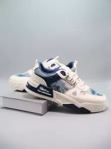 Men's Round Toe Lace Up Thick Sole Sneakers, School Low Top All-Match Casual Shoes, Men's Skate Shoes, Fashion Casual Sport Shoes, Comfortable Anti-Slip Leisure Shoes For Daily Wear