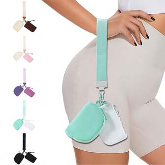 2 新款女士二合一证件零钱收纳包，女士便携式双包腕带钱包