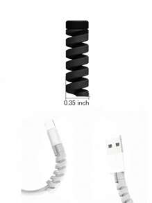7 miếng bảo vệ cáp sạc điện thoại di động bằng silicon xoắn ốc nhiều màu, tương thích với điện thoại Apple và Android, vỏ bảo vệ chống đứt dây dữ liệu, bộ sắp xếp cáp - Nhiều màu - Xem 3