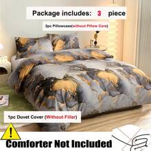 3pcs/Set Thick Skin-Friendly Printed Bedding Sets, Includes 1 Duvet Cover + 2 Pillow Shams, Soft & Breathable Material, Minimalist & Elegant Style, Machine Washable