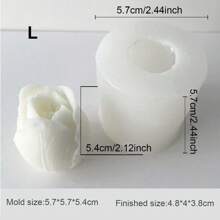 1 pieza Molde de silicona para hacer velas en 3D, molde de flor de tulipán tridimensional, molde de vela para el Día de San Valentín, velas aromáticas DIY, piedra de incienso, decoración de hogar, fácil de desarmar y limpiar, materiales reutilizables DIY, hecho a mano, regalo perfecto para mujeres, amantes de la artesanía, regalo para la mejor amiga, regalo de invierno, romántico