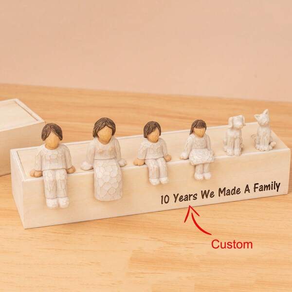 Custom Engraved Family Painted Resin Sculpture, Personalized Figurines Wooden Home Art Decor, Personalized Your Own Family Family Gifts, Fathers Day And Mothers Day Gift Idea, Multi-Functional, Ornamental, Reusable, Exquisite, Stylish, High-Quality, Colorful, Modern, Ideal Gifts For Her, Boyfriend, Dad, Girlfriend, Mom, Family, Friends, Tea Room, Home, Garden, Office, For Anniversaries, For Valentine's Day, For Mother's Day, For Birthdays, For Father's Day, For Graduation, For Weddings, For Housewarming, Home Refresh, Customized Crafts, Home & Living, Haunt Your Home, Autumn Home Refresh, Xmas Decoration