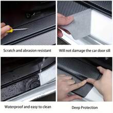 4 Love Door Sill Strips, Waterproof And Scratch Resistant Door Sill Protectors, Easy-To-Install Adhesive Sill Sleeves For Car Protection And Decoration - one-size - View 4