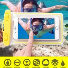 1pc Waterproof Phone Pouch, Transparent Rainproof Halter Sealed Bag, Touch Screen Underwater Phone Case, Random Color - Multicolor - View 2