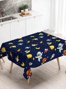 1 件宇航员印花派对桌布，220*130 厘米太空星球主题桌布，生日派对装饰，家居装饰，性别揭示婴儿派对装饰，宇航员主题生日派对用品，桌面装饰，桌布