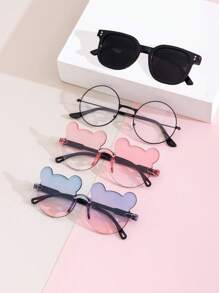 4pcs Fashion Glasses Set For Boys And Girls, Normal Glasses For Daily Decorative Use - Multicolor - View 2