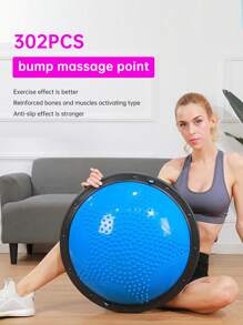 Extra Thick Bosu Ball With 2 Resistance Bands & Pump - Perfect For Yoga,Pilates, Fitness, Home Workouts, Balance Training, And Core Exercises - Multicolor - View 12