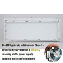 3 Doors Wardrobe Closet With Mirror & LED Lights, Bedroom Armoire With Drawers & Shelves, Modern Wooden Armoire Wardrobe Closet With Hanging Rod For Bedroom,White - 白色 - 查看 9