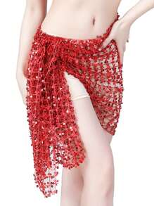 新款肚皮舞配饰亮片流苏肚皮舞臀巾女款肚皮舞腰带三角形/方形臀巾 - 彩色 - 查看 14