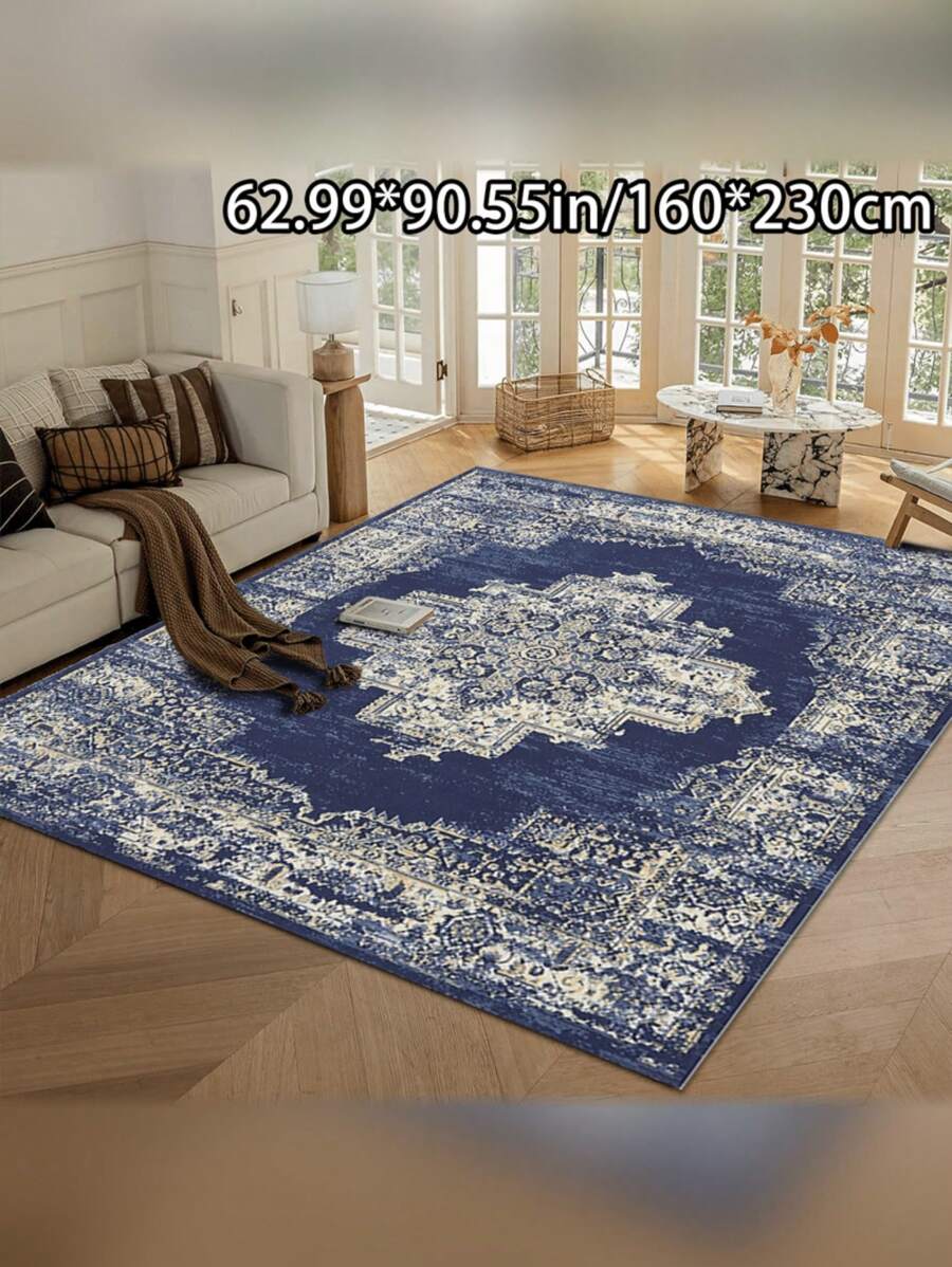 Sehr weicher Samt-Teppich, elegantes Boho-Palast-Design mit lebendigen floralen und barocken Mustern, geeignet für Wohnzimmer, Schlafzimmer, Flur - 1 Stück