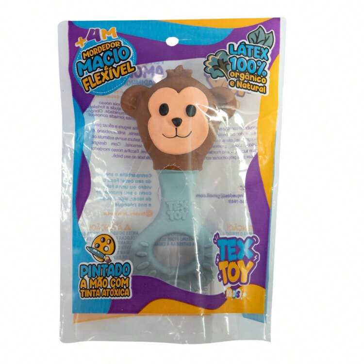 Kit 3 Baby Teether With Rattle 100% Natural Super Soft Boy Girl  Toy - Rust Brown - View 5