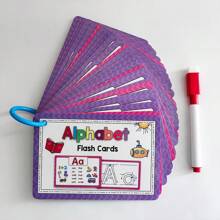 Montessori Alphabet Phonics Flash Cards + CVC Words Games | 52 Reusable Tracing Cards With Dry Erase Pen | ABC Writing Practice For Ages 3-7 | Toddler Learning Activities & Homeschool Supplies - Alphabet Phonics Flash Cards - View 14