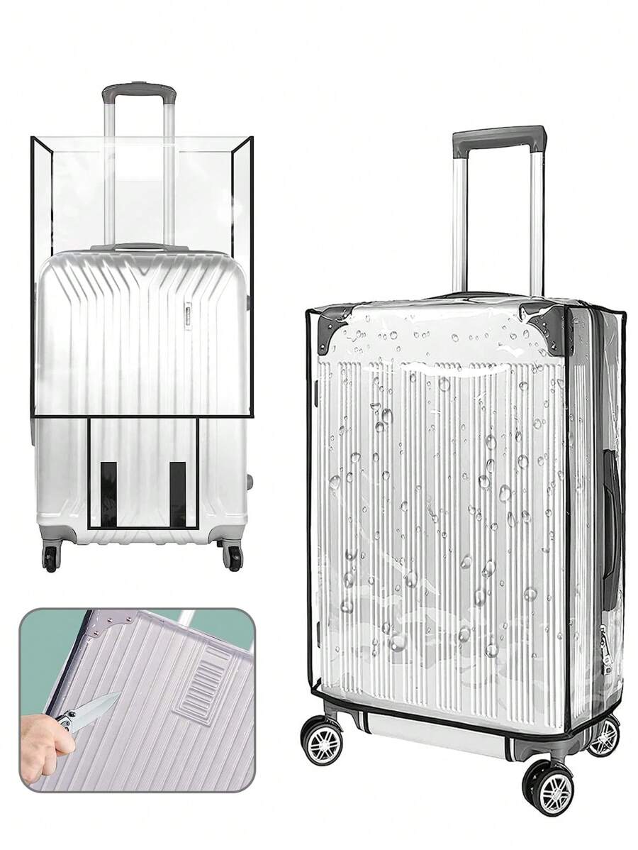 Luggage Cover Transparent Waterproof Travel Case Cover For 18 To 30 Inch Luggage Protector Cases Suitcase Dust Covers For Men Women Outdoor Holiday Travel Essentials Accessories Travel Accessories Travel Must Haves Bag For School School Accessories School Stuff