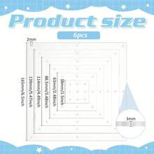 6 Pcs Quilting Stencil Template Kit - Clear Acrylic Quilting Rulers For Drawing And Embroidery, Handmade Quilting Template Tools 1-6 Inches - Transparent - View 2