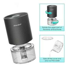 Efficient 25oz Ultra-Quiet Dehumidifier With Auto-Off - Energy Saving, Compact Design For Home, Bedroom, Bathroom, Closet & Office