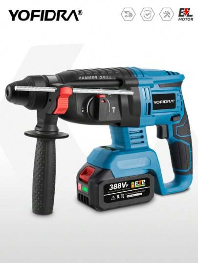 Yofidra 1680W 26MM Bürstenloser elektrischer Bohrhammer SDS-Schlagbohrhammer Elektrowerkzeug-Set