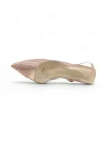 Wedding Party Crystal Transparent Splice Pointy Toe High Heel Pumps Stylish High Heels - Champagne - View 3