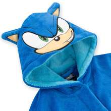 SONIC THE HEDGEHOG Dressing Gown With 3D Ears |  Boys' Fluffy Bathrobe | | Kids' Sleepwear - Blue - View 6