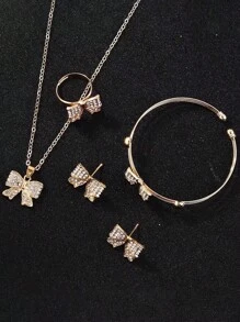 1 Set Youth Style Butterfly Minimalist Necklace, Earrings, Bracelet, Ring Jewelry Set - Multicolor - View 9