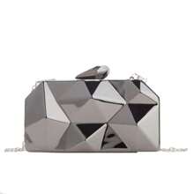 Bolsa de festa clutch Metal feminina casamento Formatura alça corrente transversal Carteira De Mão