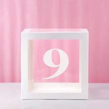 Cajas de globos blancos, con letras para Baby Shower, 1 caja con 1 letra o 1 juego de 4 cajas y letras B-A-B-Y, decoraciones de fiesta de baby shower para fiestas de cumpleaños, cajas de globos transparentes, bloques claros para fiestas de cumpleaños, duchas nupciales, revelación de género, decoraciones de cajas de globos