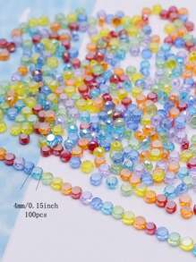 Mixed Color 30pcs 8mm/Bag Flat Round Faceted Glass Beads AB Color Disc-Shaped Glass Loose Beads For Jewelry Making DIY Bracelet Earring