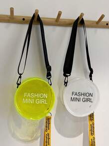 1pc Solid Color Fashionable Mini Jelly Transparent Letter Diagonal Shoulder Bag, And High-End With Highly Attractive , Suitable For Daily Use By Boys And Girls For School, Shopping, Travel, And Beach, And The Best Choice For Giving Gifts To Family And Friends. - Transparent Crossbody Bag - View 3