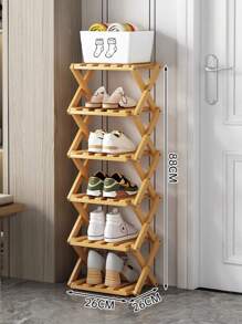 Étagère à chaussures à plusieurs niveaux, sans assemblage requis, étagère à chaussures économique pour la maison, pliable, meuble à chaussures de salon créatif, étagère à chaussures en bois pour petits espaces