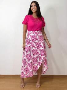 Women's Wrap Skirt With Viscose Lining - Rosa vieja - Ver 4