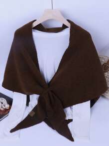 1buc eșarfă triunghiulară, ocazională, ușoară, coreeană, în amestec de lână, cu mai multe uzuri, încalzitoare pentru gât, culoare solidă, potrivită pentru toate anotimpurile