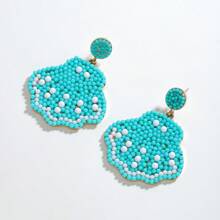 2pcs Seashell & Bead Decor Boho Style Earrings, Suitable For Women To Wear In Summer Beach Vacation - Multicolor - View 10