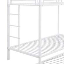 Bunk Bed, Iron Bed 90*200cm With Additional Trundle Bed, Space-Saving Metal Loft Bed, Modern Children's Bed For Rooms And Children's Rooms