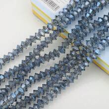 95pcs 6mm Crystal Glass Middle Hole Saucer Beads, Electroplated Colorful DIY Accessories For Shoes, Clothing, Hats, Phone Chains, Jewelry Making