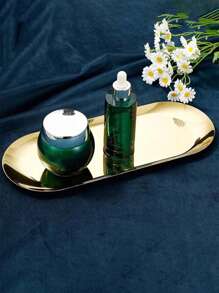 LEAPAIR 1/2/3 peças Bandeja Decorativa Oval de Aço Inoxidável Dourada/Prateada/Preta P/M/G, Bandeja para Joias, Bandeja para Toalha/Penteadeira, Prato, Bandeja para Chá/Frutas, Organizador de Cosméticos e Joias, Estilo Nórdico