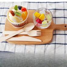 75/150/300 Sets Of Disposable Wooden Cutlery, 5.51 Inches Long, Including Spoons, Forks, And Knives (25 Pieces Per Set, 50 Pieces Per Set, 100 Pieces Per Set), Cake Dessert Ice Cream Spoons, Suitable For Birthday, Party Supplies, Christmas Gifts, Birthday Banquet Tableware, Graduation Season, Wedding And Home Decoration, Tableware, Kitchen Accessories And Home Kitchen Utensils / Disposable Tableware Sets