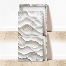 1pc Large Wall Art, Modern White Abstract Wave Canvas Poster - Modern Textured Wall Decor For Living Room, Bedroom, Corridor, Living Room Decor | Contemporary Design | Elegant Wall Piece, With Or Without Frame Gifts Birthday Graduation
