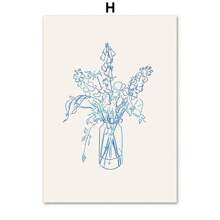 1 tấm áp phích trừu tượng chủ đề màu xanh lam, bình hoa sọc, tranh vải treo tường, phòng khách hiện đại, trang trí nhà không có khung - Nhiều màu - Xem 40