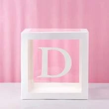 Cajas de globos blancos, con letras para Baby Shower, 1 caja con 1 letra o 1 juego de 4 cajas y letras B-A-B-Y, decoraciones de fiesta de baby shower para fiestas de cumpleaños, cajas de globos transparentes, bloques claros para fiestas de cumpleaños, duchas nupciales, revelación de género, decoraciones de cajas de globos