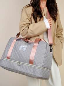 带有独立鞋隔层的极简主义旅行包、多功能瑜伽手提包、轻便健身包、干湿分离衣物收纳袋、可调节肩带，可手提、肩背或斜挎 - 彩色 - 查看 12