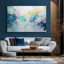1pc Tropical Leafy Abstraction Artwork Product Image Gift For Family, High-Definition Printing With Frame Suitable For Office, Bedroom, Kitchen, Living Room Artwork Wall Painting
